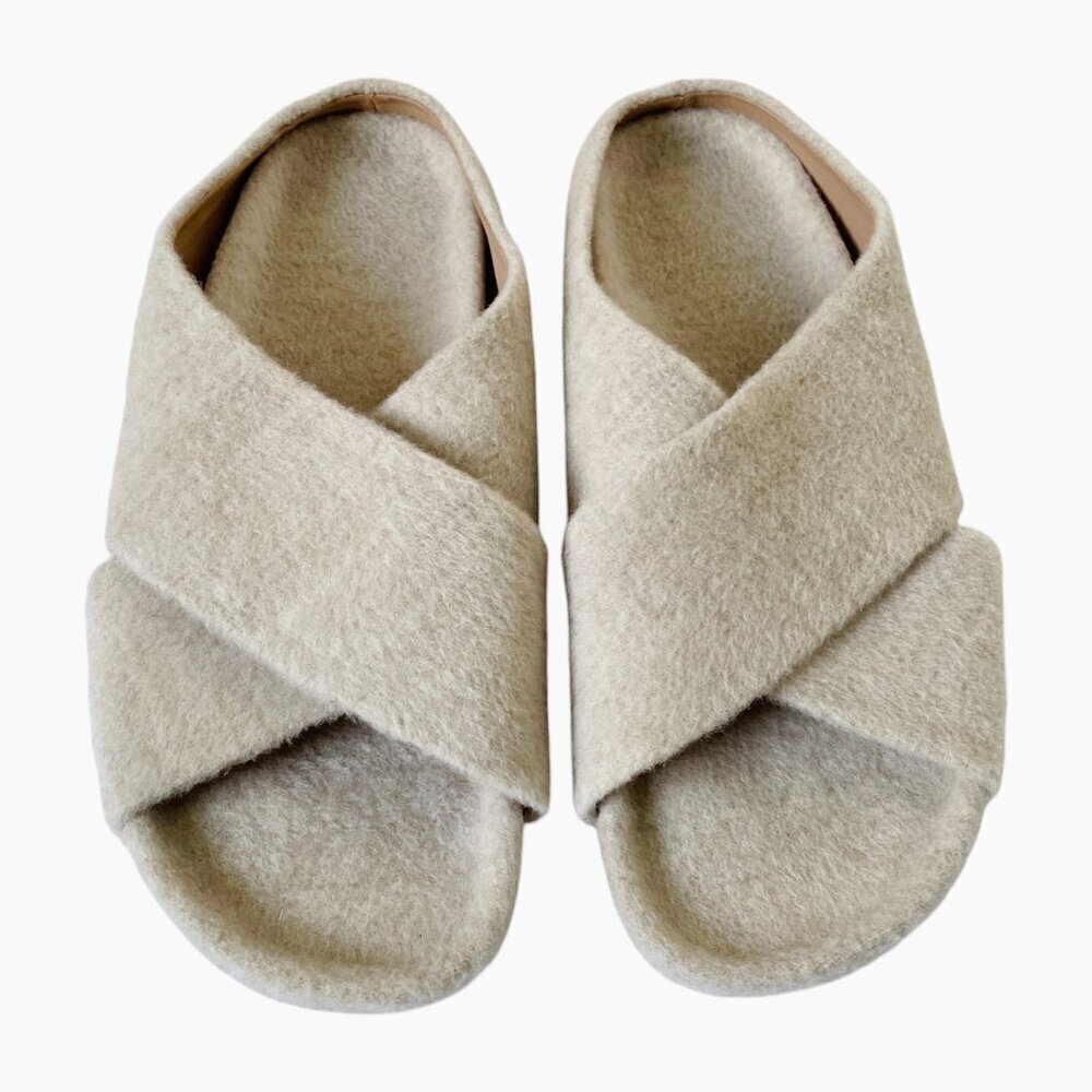 Lauren Manoogian Alpaca Criss Cross Slide Sandals - Picture 9 of 13